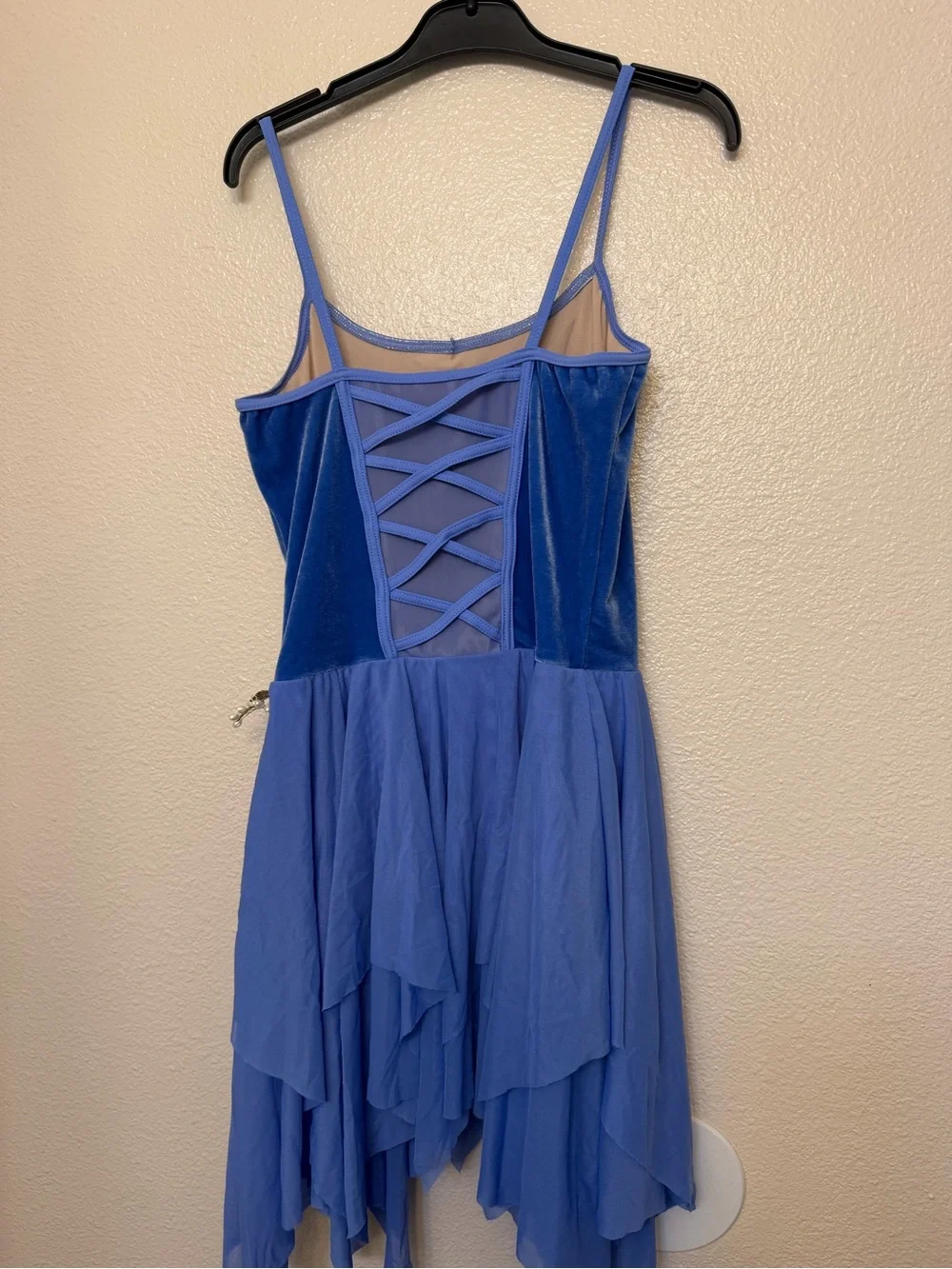 WEISSMAN Dance Costume blue velvet dress Daughter lyrical 15888 MA adult